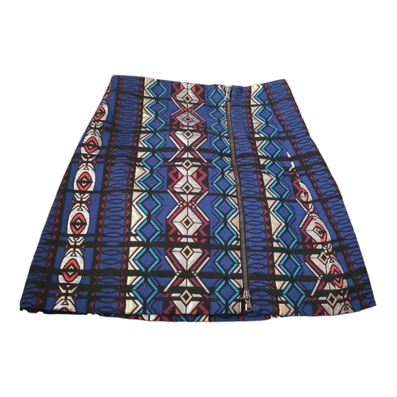 J.Crew Windowpane Jacquard Front Zip Mini Skirt Size 6 - Picture 8 of 10